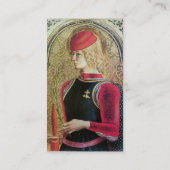 ST.GEORGE EN DRAGON Red Ruby Monogram, Gold Damask Visitekaartje (Achterkant)