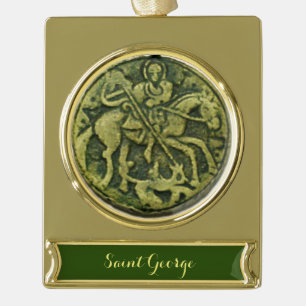 ST.GEORGE EN DRAGON VERGULD BANNER ORNAMENT