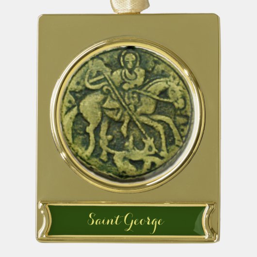 ST.GEORGE EN DRAGON VERGULD BANNER ORNAMENT (Voorkant)