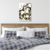 ST. GEORGE EN DRAGON, zwart wit Canvas Afdruk (Insitu (Slaapkamer))