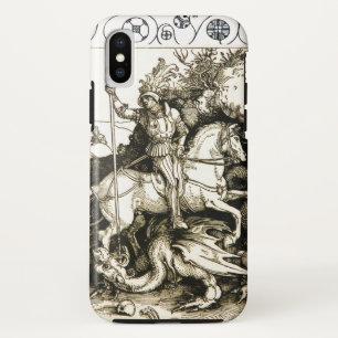 ST. GEORGE EN DRAGON, zwart wit Case-Mate iPhone Case