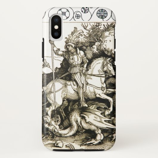 ST. GEORGE EN DRAGON, zwart wit Case-Mate iPhone Case (Achterkant)