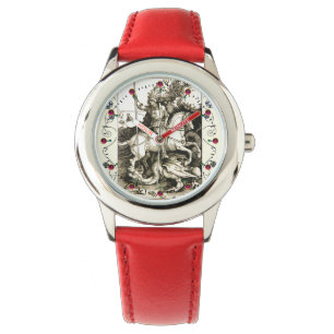 ST. GEORGE EN DRAGON, zwart wit Horloge