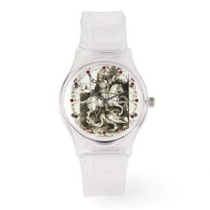 ST. GEORGE EN DRAGON, zwart wit Horloge