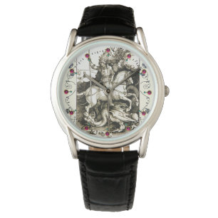 ST. GEORGE EN DRAGON, zwart wit Horloge