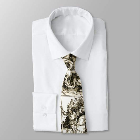 ST. GEORGE EN DRAGON, zwart wit Stropdas (Gebonden)