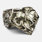 ST. GEORGE EN DRAGON, zwart wit Stropdas (Opgerold)