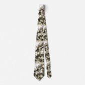 ST. GEORGE EN DRAGON, zwart wit Stropdas (Voorkant)