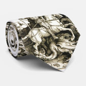 ST. GEORGE EN DRAGON, zwart wit Stropdas (Opgerold)