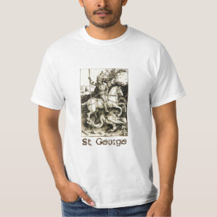 ST. GEORGE EN DRAGON, zwart wit T-shirt