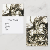 ST. GEORGE EN DRAGON, zwart wit Visitekaartje (Voorkant / Achterkant)