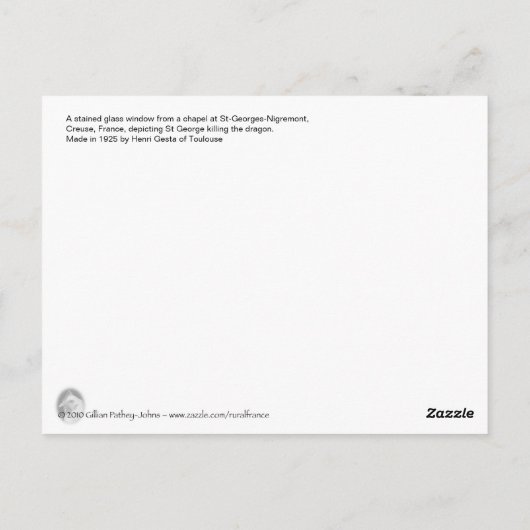 St. George en het drakenbriefkaart Briefkaart (Achterkant)