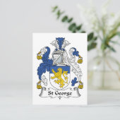 St. George Family Crest Briefkaart (Staand voorkant)