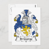 St. George Family Crest Briefkaart (Voorkant / Achterkant)