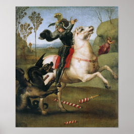 St. George Fighting Dragon, Raphael Fine Art Poster