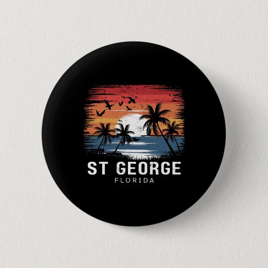 St George Florida Surfen Surfer Ronde Button 5,7 Cm (Voorkant)