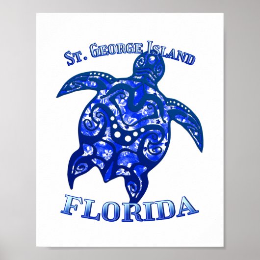 St. George Florida Vacation Tribal Turtle Poster (Voorkant)