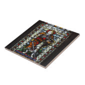 St. George gekleurd glas raam - Monogram Tegeltje (Zijkant)
