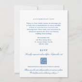 St. George Island All-in-One Blauwe QR Code Huweli Kaart (Achterkant)