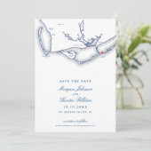 St. George Island FL Elegant Navy Beach Wedding Save The Date (Staand voorkant)