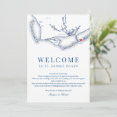 St. George Island FL Wedding Welkom reisroute Bedankkaart (Staand voorkant)