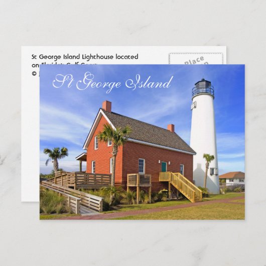 St George Island Lighthouse, Florida Briefkaart (Voorkant / Achterkant)