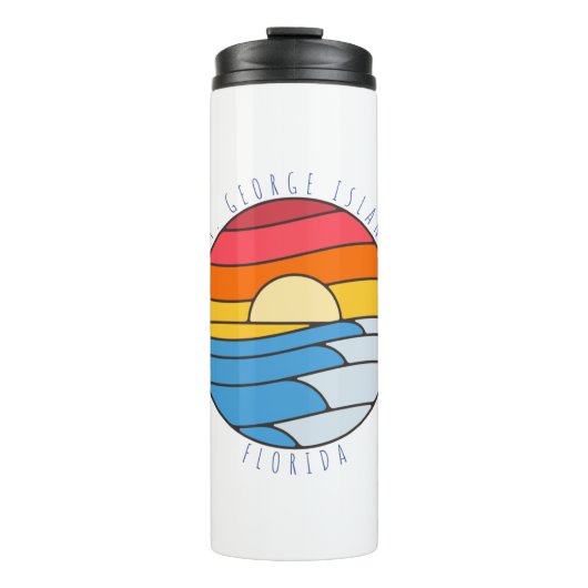 St. George Island Vintage Beach Sunset Thermosbeker (Voorkant)
