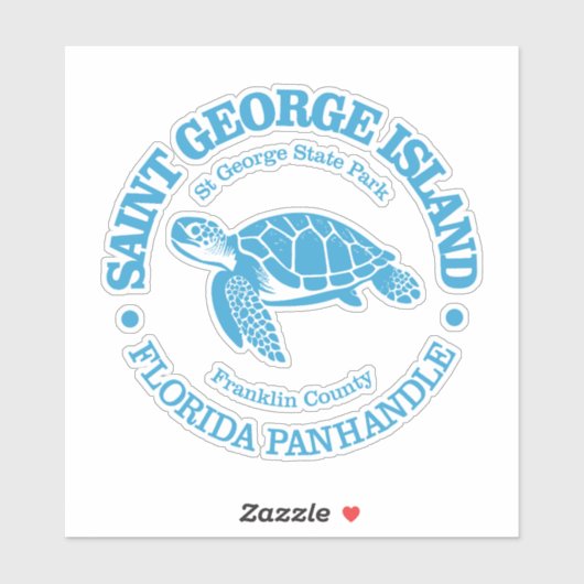 St George Island (zee schildpad) Sticker (Vel)
