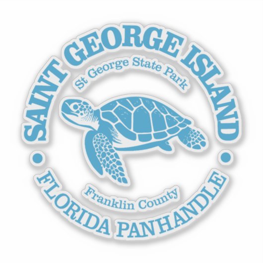St George Island (zee schildpad) Sticker (Voorkant)