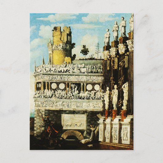 St. George Kills Dragon François de Nomé Fine Art Briefkaart (Voorkant)