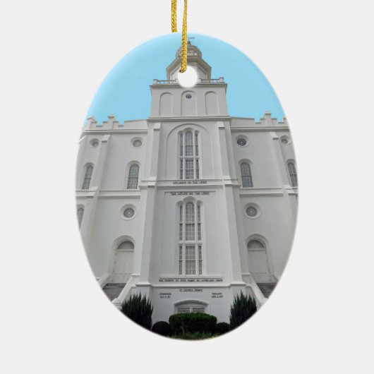St. George LDS Temple Keramisch Ornament (Achterkant)
