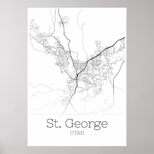 St. George Map - Utah - City Map Poster (Voorkant)
