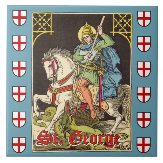 St. George on Horseback (BS 01) Tegeltje (Voorkant)