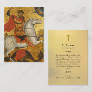 St. George Orthodoxe Christelijke Gebedenkaart Plaatskaartje