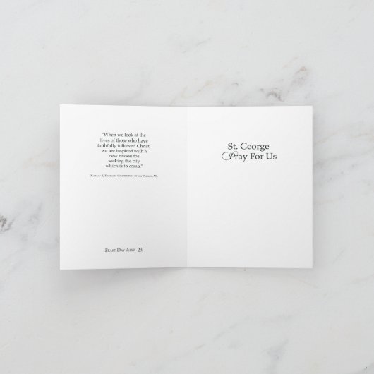 St. George Pray voor ons Kaart (Binnen)