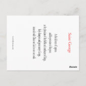 St. George Prayer Card Briefkaart (Achterkant)