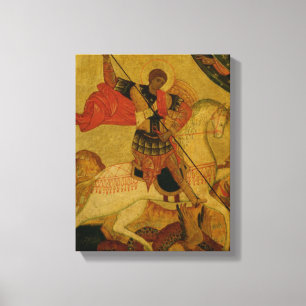 St. George slaapt de draak Canvas Afdruk