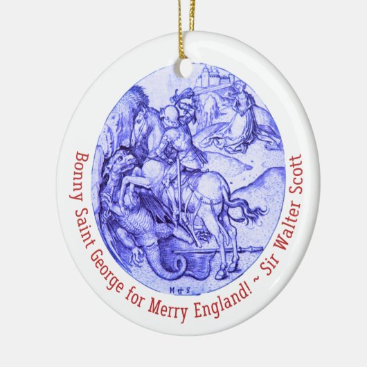 St. George Slay Dragon gepersonaliseerd Brits Keramisch Ornament (Links)
