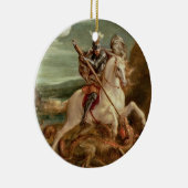 St. George slaying the dragon (olie op het paneel) Keramisch Ornament (Rechts)