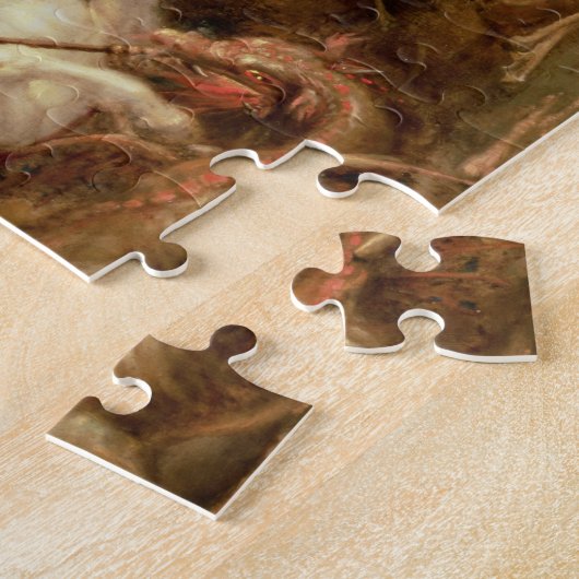 St. George slaying the dragon (olie op het paneel) Legpuzzel (Zijkant)