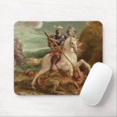 St. George slaying the dragon (olie op het paneel) Muismat (Met muis)