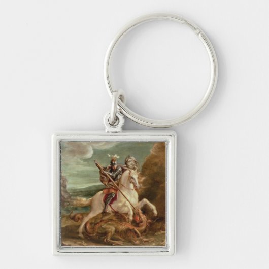 St. George slaying the dragon (olie op het paneel) Sleutelhanger (Voorkant)
