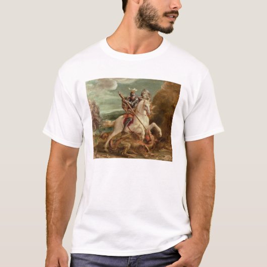 St. George slaying the dragon (olie op het paneel) T-shirt (Voorkant)