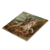 St. George slaying the dragon (olie op het paneel) Tegeltje (Zijkant)