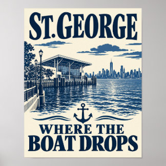 St George Staten Island NYC Boot Aanleg Poster