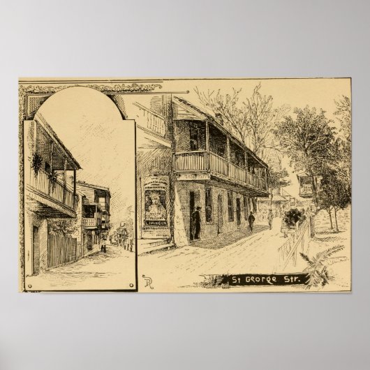 St. George Street, St. Augustine, Florida Poster (Voorkant)