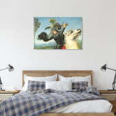 St. George Struggling met de Draak Canvas Afdruk (Insitu (Slaapkamer))