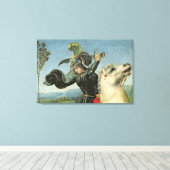 St. George Struggling met de Draak Canvas Afdruk (Insitu (Houten vloer))