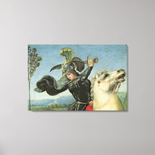 St. George Struggling met de Draak Canvas Afdruk