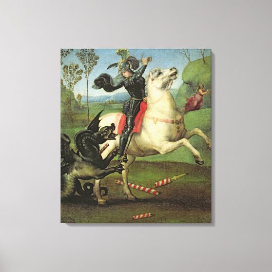 St. George Struggling met de Draak Canvas Afdruk (Voorkant)